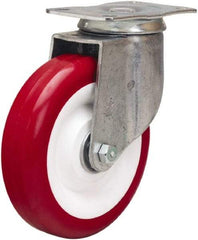 Hamilton - 5" Diam x 1-3/8" Wide x 6-1/16" OAH Top Plate Mount Swivel Caster - Polyurethane Mold on Polypropylene, 325 Lb Capacity, Sealed Precision Ball Bearing, 2-1/2 x 3-3/4" Plate - Caliber Tooling