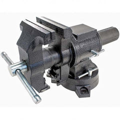 Bessey - 5" Jaw Width x 5" Jaw Opening, 2-1/2" Throat Depth, Bench & Pipe Combination Vise - Caliber Tooling