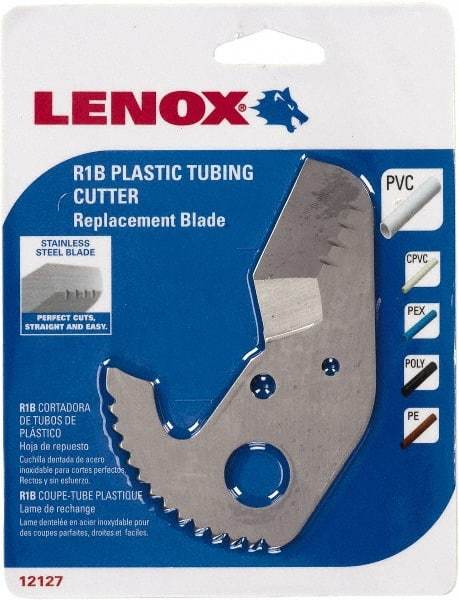 Lenox - Cutter Replacement Blade - Use with Lenox: 12123R1, Cuts PVC, CPVC, Pex, Polyethylene and Rubber Hose - Caliber Tooling