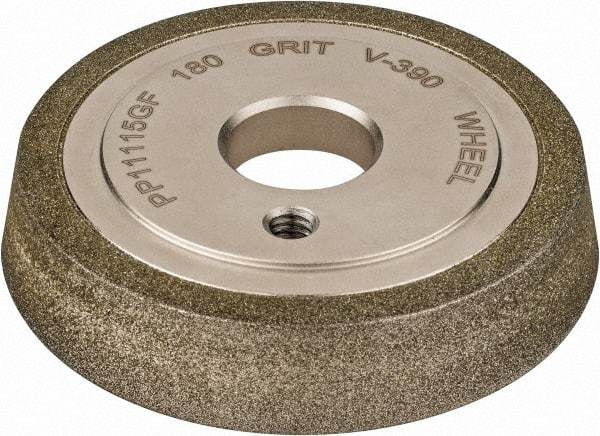 Darex - 3" Diam, 3/4" Hole Size, 1-1/4" Overall Thickness, 180 Grit, Type 12 Tool & Cutter Grinding Wheel - Medium Grade, Diamond - Caliber Tooling