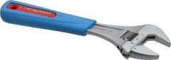 Channellock - 1-3/8" Jaw Capacity, 8" Standard Adjustable Wrench - Chrome Vanadium Steel, Chrome Finish - Caliber Tooling