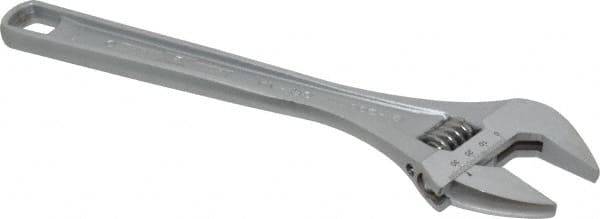 Channellock - 1-9/16" Jaw Capacity, 12" Standard Adjustable Wrench - Chrome Vanadium Steel, Chrome Finish - Caliber Tooling