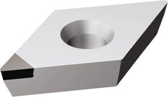 Sandvik Coromant - DCMW32.51 FP Grade CD05 Polycrystalline Diamond (PCD) Turning Insert - Uncoated, 55° Diamond, 3/8" Inscr Circle, 5/32" Thick, 1/64" Corner Radius - Caliber Tooling