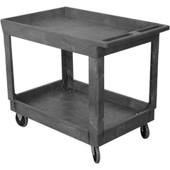 Wesco Industrial Products - 500 Lb Capacity, 25-1/2" Wide x 40-1/4" Long x 32-1/2" High Service Cart - 2 Shelf, Plastic, TPR Casters - Caliber Tooling