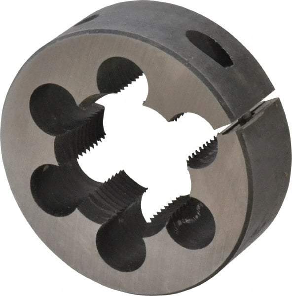 Cle-Line - 1-1/2 - 12 UNF Thread, 3" Outside Diam Carbon Steel Round Die - 1" Thick, Right Hand Thread, Adjustable - Exact Industrial Supply