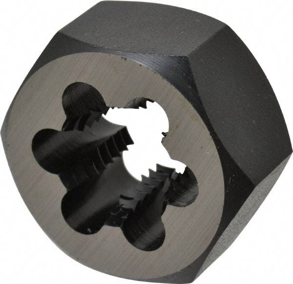 Cle-Line - 11/16-11 UNS Thread, 1-7/16" Hex, Hex Rethreading Die - Carbon Steel, 3/4" Thick, Series 0650 - Exact Industrial Supply