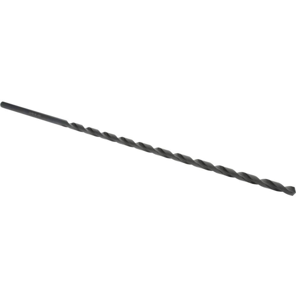 Extra Length Drill Bit: 0.3594″ Dia, 118 °, High Speed Steel Oxide Finish, 12″ Flute Length, 18″ OAL