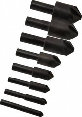 Hertel - 8 Piece, 1/4 to 1" Head Diam, 90° Included Angle, Countersink Set - Caliber Tooling