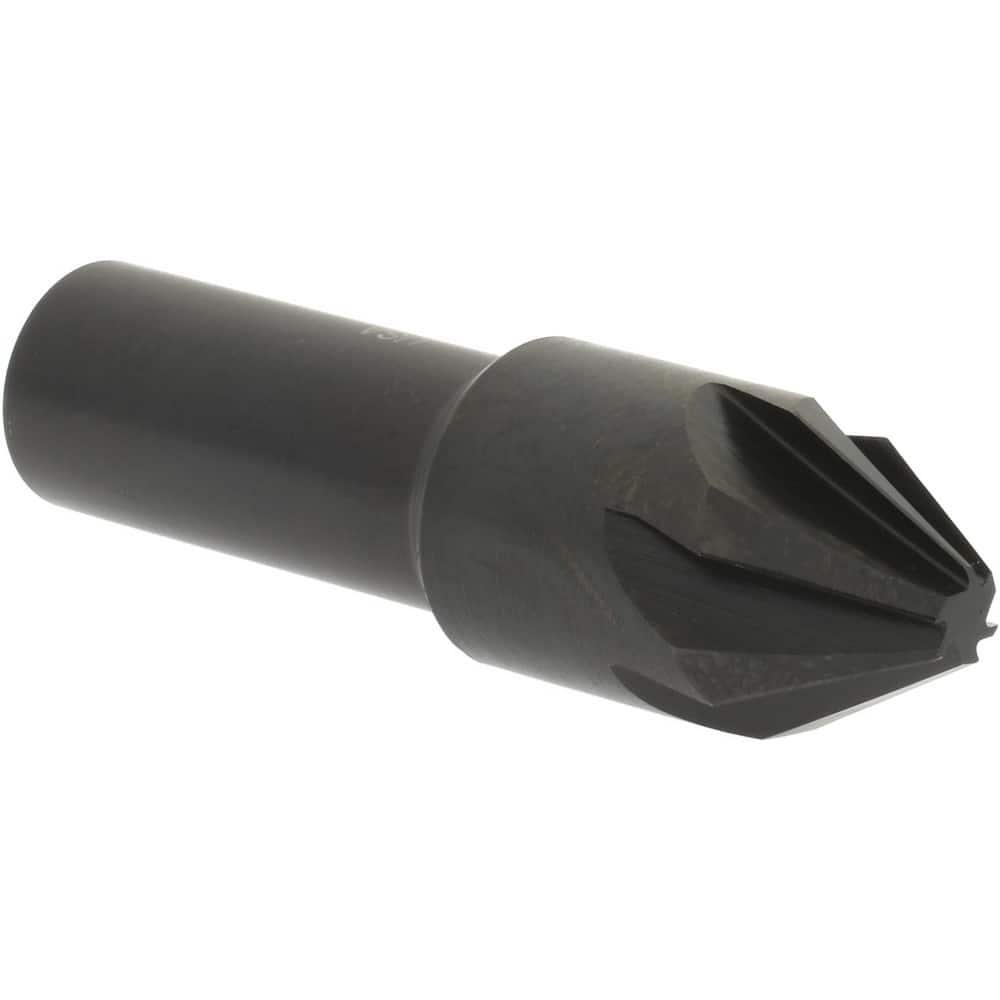 5/8″ Head Diam, 1/2″ Shank Diam, 6 Flute 60° High Speed Steel Countersink 2-3/4″ OAL, Straight Shank