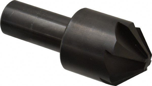 Hertel - 1-3/4" Head Diam, 1" Shank Diam, 6 Flute 90° High Speed Steel Countersink - Caliber Tooling