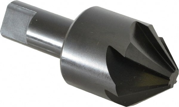 Hertel - 1-1/2" Head Diam, 3/4" Shank Diam, 6 Flute 82° High Speed Steel Countersink - Caliber Tooling