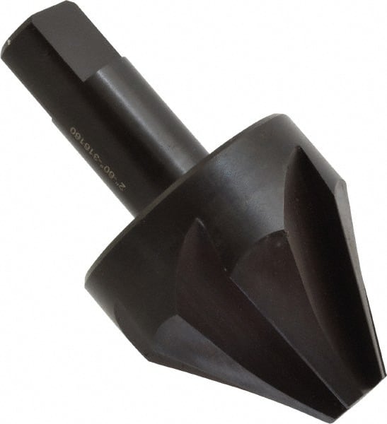 Hertel - 2" Head Diam, 1" Shank Diam, 6 Flute 60° High Speed Steel Countersink - Caliber Tooling