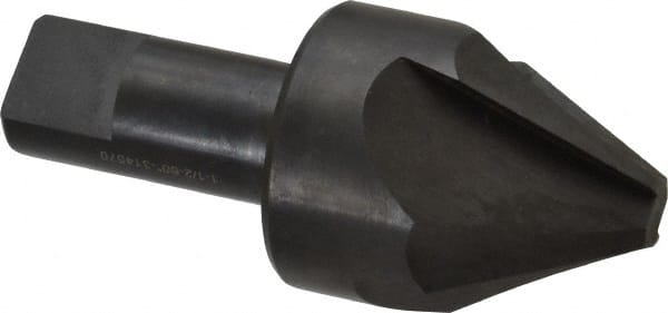 Hertel - 1-1/2" Head Diam, 3/4" Shank Diam, 4 Flute 60° High Speed Steel Countersink - Caliber Tooling