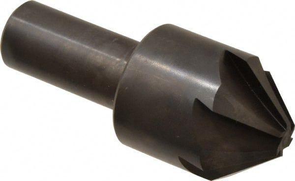 Hertel - 1-3/4" Head Diam, 1" Shank Diam, 6 Flute 82° High Speed Steel Countersink - Caliber Tooling