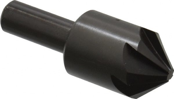 Hertel - 1" Head Diam, 1/2" Shank Diam, 6 Flute 90° High Speed Steel Countersink - Caliber Tooling