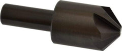 Hertel - 1" Head Diam, 1/2" Shank Diam, 6 Flute 100° High Speed Steel Countersink - 2-3/4" OAL, Straight Shank - Caliber Tooling