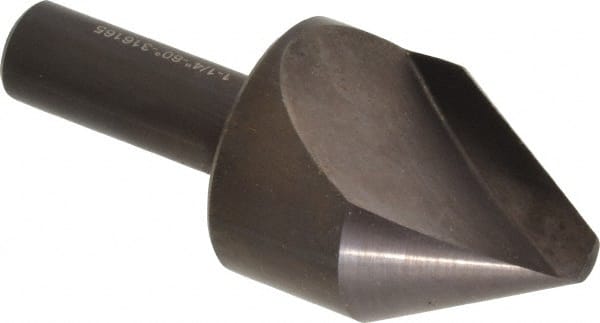 Hertel - 1-1/4" Head Diam, 1/2" Shank Diam, 1 Flute 60° High Speed Steel Countersink - Caliber Tooling