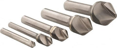 Hertel - 5 Piece, 1/4 to 1" Head Diam, 82° Included Angle, Countersink Set - Caliber Tooling