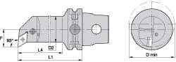 Kennametal - Left Hand Cut, Size KM63, DN.. Insert Compatiblity, Internal Modular Turning & Profiling Cutting Unit Head - 35mm Ctr to Cutting Edge, 170mm Head Length, Through Coolant, Series Kenlever - Caliber Tooling