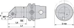 Kennametal - Right Hand Cut, Size KM63, WN.. Insert Compatiblity, Internal Modular Turning & Profiling Cutting Unit Head - 17mm Ctr to Cutting Edge, 125mm Head Length, Through Coolant, Series Kenlever - Caliber Tooling