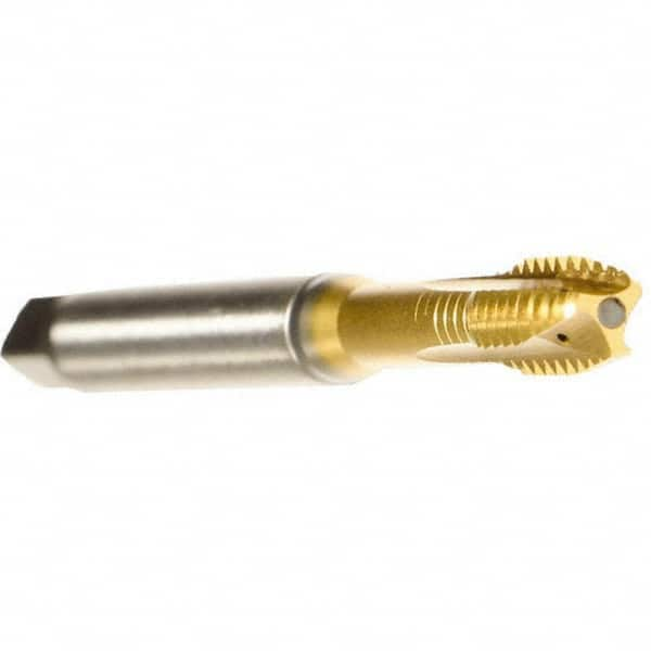 Emuge - #10-24 UNC, 3 Flute, TiCN Finish, Cobalt Spiral Point Tap - Plug Chamfer, Right Hand Thread, 2.756" OAL, 0.591" Thread Length, 0.194" Shank Diam, 2B Class of Fit, Series Rekord B - Exact Industrial Supply