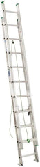 Werner - 28' High, Type II Rating, Aluminum Extension Ladder - 225 Lb Capacity, 25' Working Length - Caliber Tooling