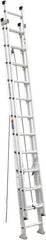 Werner - 24' High, Type IA Rating, Aluminum Extension Ladder - 300 Lb Capacity, 21' Working Length - Caliber Tooling