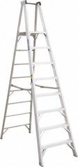 Werner - 10' High, Type IA Rating, Aluminum Platform Ladder - 300 Lb Capacity, 31-3/4" Base Width - Caliber Tooling