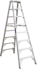 Werner - 7 Steps, 8' High, Type IA Rating, Aluminum Step Ladder - 300 Lb Capacity, 25-3/4" Base Width - Caliber Tooling