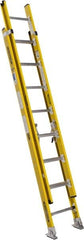 Werner - 16' High, Type IAA Rating, Fiberglass Extension Ladder - 375 Lb Capacity, 13' Working Length - Caliber Tooling