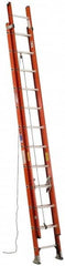 Werner - 20' High, Type IA Rating, Fiberglass Extension Ladder - 300 Lb Capacity, 17' Working Length - Caliber Tooling