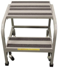 PW Platforms - 2 Step Stand - Office Mobile Stand, 300 Lb Capacity, 20" Platform Height, 26" Base Width x 22" Base Depth - Caliber Tooling