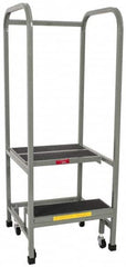 PW Platforms - 2 Step Stand - Office Mobile Stand, 300 Lb Capacity, 20" Platform Height, 20" Base Width x 22" Base Depth - Caliber Tooling