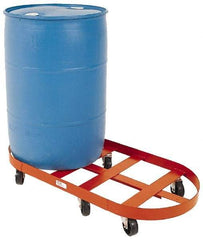 Made in USA - 1,800 Lb Load Capacity, 30 Gal Drum Dolly - 19-1/2" Wide x 6-3/4" High, 6 Wheels - Caliber Tooling