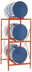 Made in USA - 2,400 Lb Load Capacity, 30 & 55 Gal Drum Storage Rack - 33" Wide x 70" High - Caliber Tooling