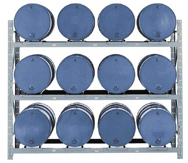 Made in USA - 14,475 Lb Load Capacity, 30 & 55 Gal Drum Pallet Rack - 102" Wide x 84" High - Caliber Tooling