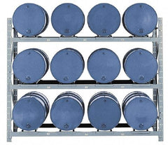 Made in USA - 14,475 Lb Load Capacity, 30 & 55 Gal Drum Pallet Rack - 102" Wide x 84" High - Caliber Tooling