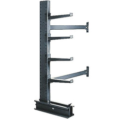 Made in USA - 6' High Single Sided "Add-On" Cantilever Rack - With Lip, 8,100 Lb Capacity, 33" Base Length, 12" Arm Length - Caliber Tooling