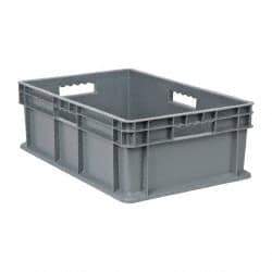 Akro-Mils - 1.78 Cu Ft, 83 Lb Load Capacity Gray Polyethylene Tote Container - Stacking, 23.3" Long x 15.8" Wide x 8.3" High - Caliber Tooling