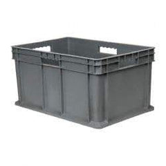 Akro-Mils - 2.67 Cu Ft, 125 Lb Load Capacity Gray Polyethylene Tote Container - Stacking, 23.3" Long x 15.8" Wide x 12.3" High - Caliber Tooling