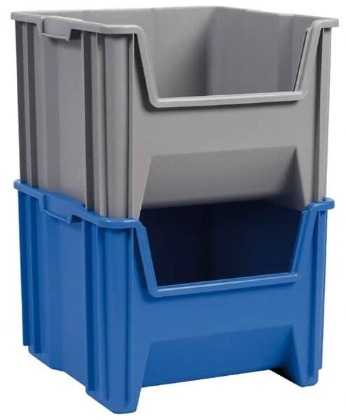 Akro-Mils - 75 Lb. Load Capacity, 17-1/2" Deep, Red Polypropylene Hopper Stacking Bin - 12-1/2" High x 16-1/2" Wide x 17-1/2" Long - Caliber Tooling