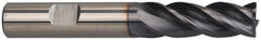 Guhring - 1", 1-1/2" LOC, 1" Shank Diam, 4" OAL, 4 Flute, Solid Carbide Square End Mill - Single End, Nano-A Finish, Spiral Flute, 36/38° Helix, Centercutting, Right Hand Cut, Right Hand Flute, Series 3080 - Caliber Tooling