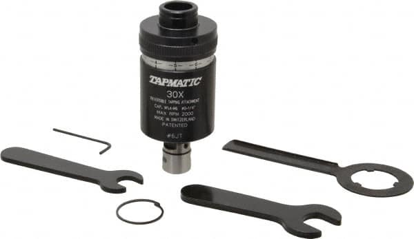 Tapmatic - Model 30X, No. 0 Min Tap Capacity, 1/4 Inch Max Mild Steel Tap Capacity, JT6 Mount Tapping Head - 21600 (J116), 21700 (J117) Compatible, Includes Tap Clamping Wrenches, for Manual Machines - Exact Industrial Supply