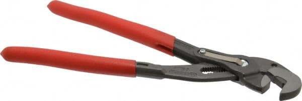 Knipex - 10" OAL, 1-1/4" Jaw Length, 15 Position Adjustable Tongue & Groove Pliers - Self-Gripping Smooth Parallel Parrot Jaws, Standard Head, Plastic Coated Handles - Caliber Tooling