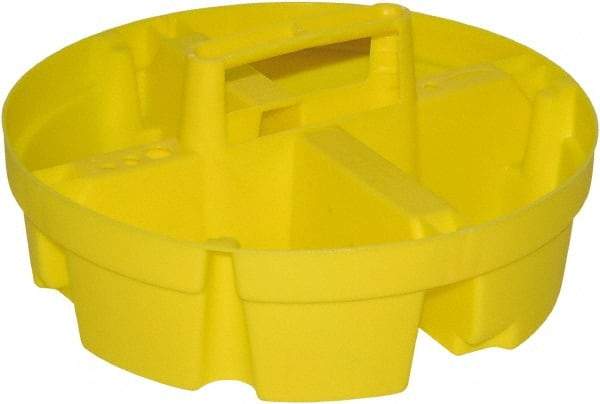 Bucket Boss - 4 Pocket Yellow Plastic Bucket Organizer - 10-1/2" Wide x 10-1/4" Deep x 4" High - Caliber Tooling