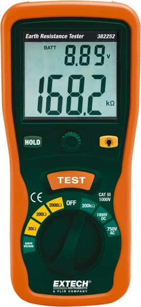 Extech - LCD Display Earth Ground Resistance Tester - AA Battery - Caliber Tooling