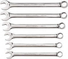 GearWrench - 6 Piece, 25mm to 32mm, 12 Point Combination Wrench Set - Metric Measurement Standard, Chrome Finish - Caliber Tooling