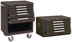 Kennedy - 5 Drawer, 2 Piece, Brown Steel Roller Cabinet Combo - Caliber Tooling