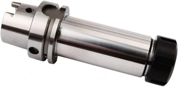 Accupro - 1/16" to 25/32" Capacity, 6" Projection, HSK63A Hollow Taper, ER32 Collet Chuck - 0.003mm TIR, Through-Spindle - Exact Industrial Supply