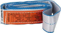 Lift-All - 7' Long x 2" Wide, 3,200 Lb Vertical Capacity, 1 Ply, Polyester Web Sling - 2,500 Lb Choker Capacity - Caliber Tooling